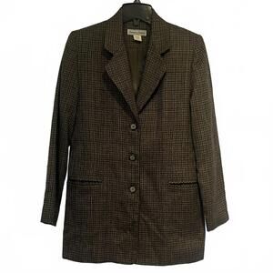 Stephanie Andrews Women’s Classic Brown Tweed Blazer Jacket Size 8 Ukraine Rayon